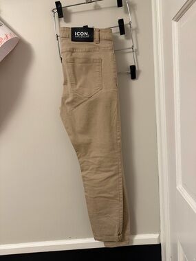 ICON Amsterdam Men's Khaki Trouser - Tan- Super Stretch.